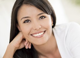 Smiling a woman with flawless teeth
