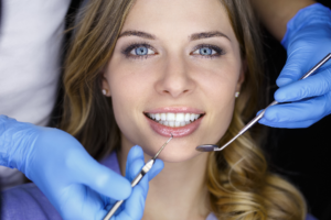 Woman at dentist