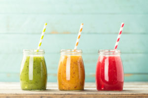 three fruit smoothies